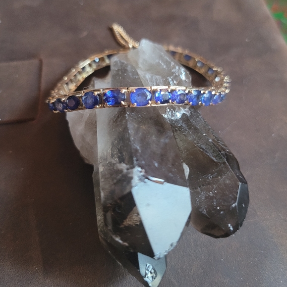 18k gold bracelet with saphires - Picture 2 of 4